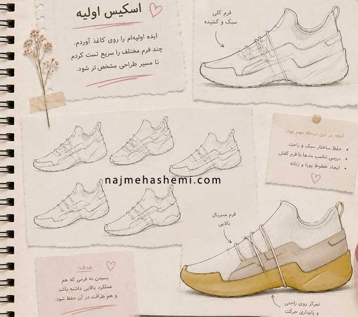 طراحی ایده اولیه برای کفش ورزشی