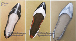 نمونه کار بسته کامل طراحی کفش نمای بالا