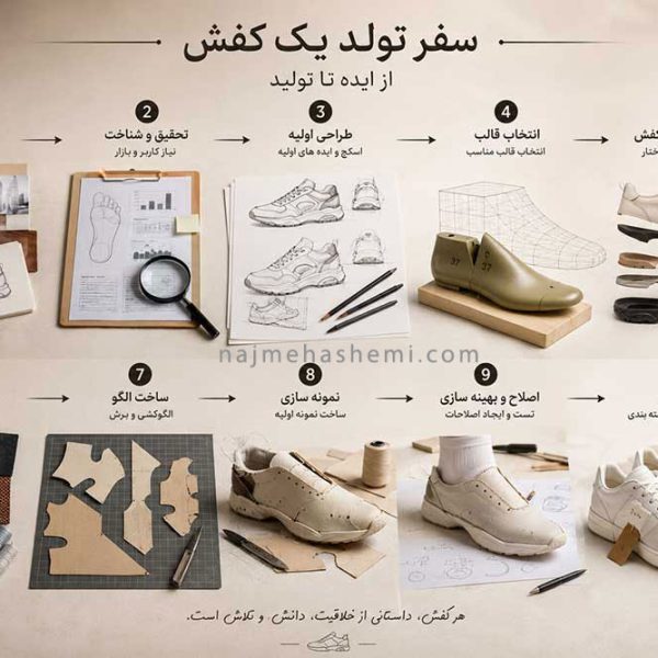 مراحل طراحی و ساخت کفش