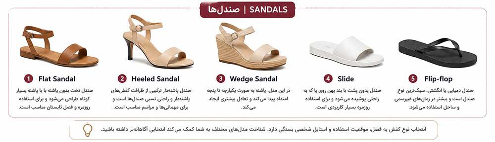 انواع بوت و صندل